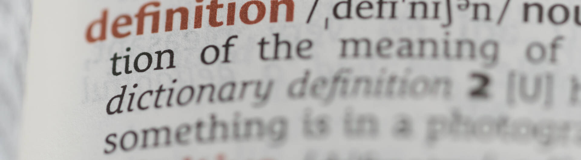 Wörterbuch mit dem Eintrag "Definition"