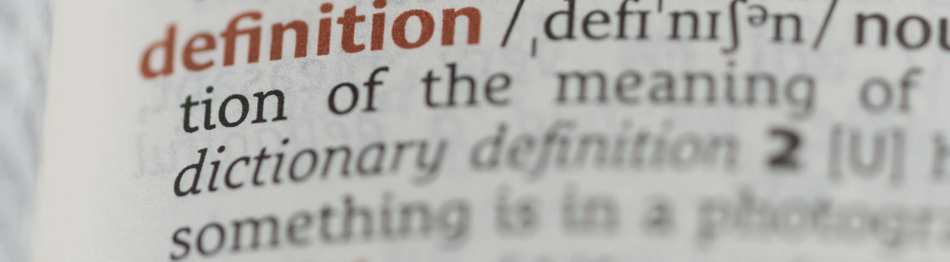 Wörterbuch mit dem Eintrag "Definition"