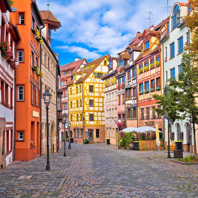 Berühmte Weißgerbergasse in der Nürnberger Altstadt